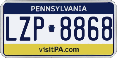 PA license plate LZP8868