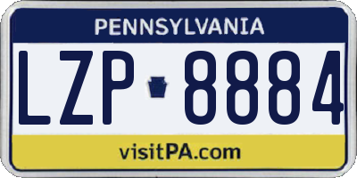 PA license plate LZP8884
