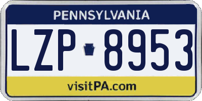 PA license plate LZP8953