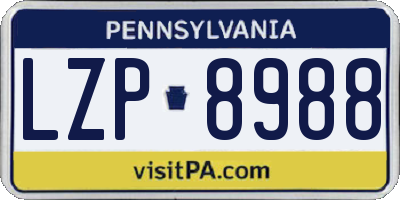 PA license plate LZP8988