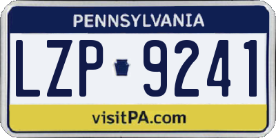 PA license plate LZP9241