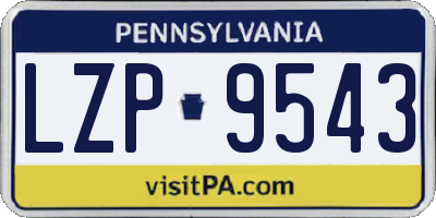 PA license plate LZP9543