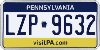 PA license plate LZP9632