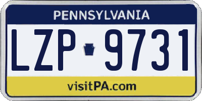 PA license plate LZP9731