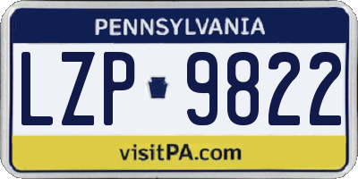 PA license plate LZP9822