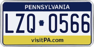PA license plate LZQ0566