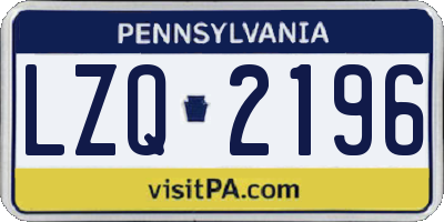 PA license plate LZQ2196