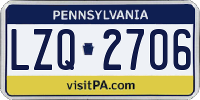 PA license plate LZQ2706