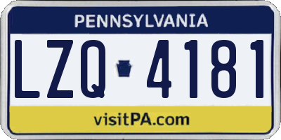 PA license plate LZQ4181
