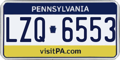 PA license plate LZQ6553