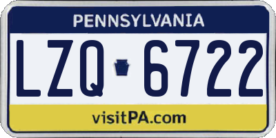 PA license plate LZQ6722