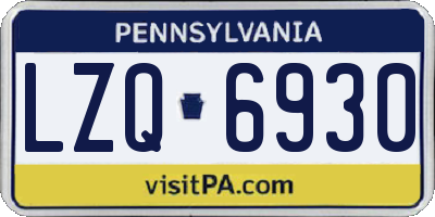 PA license plate LZQ6930