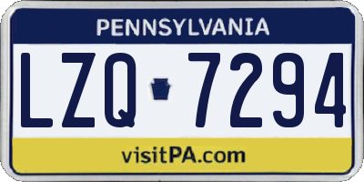 PA license plate LZQ7294