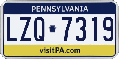 PA license plate LZQ7319