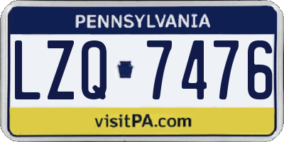 PA license plate LZQ7476