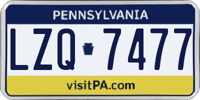 PA license plate LZQ7477