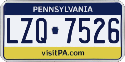 PA license plate LZQ7526