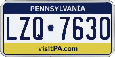 PA license plate LZQ7630