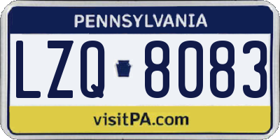 PA license plate LZQ8083
