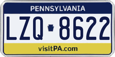 PA license plate LZQ8622