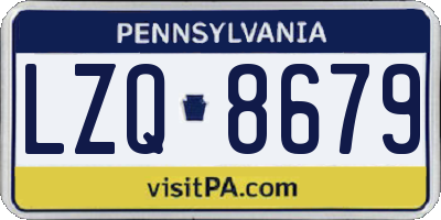 PA license plate LZQ8679