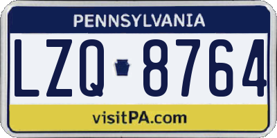 PA license plate LZQ8764