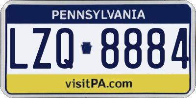 PA license plate LZQ8884