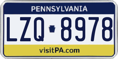 PA license plate LZQ8978