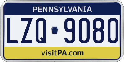 PA license plate LZQ9080
