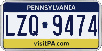 PA license plate LZQ9474