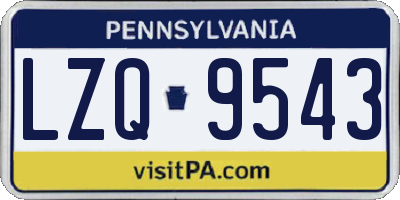 PA license plate LZQ9543