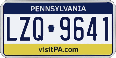 PA license plate LZQ9641