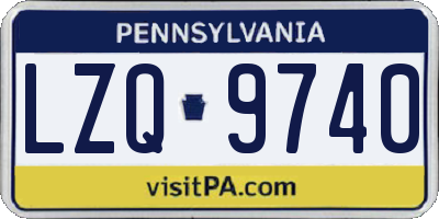 PA license plate LZQ9740