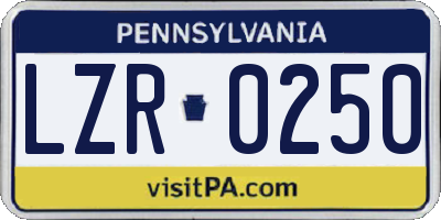 PA license plate LZR0250