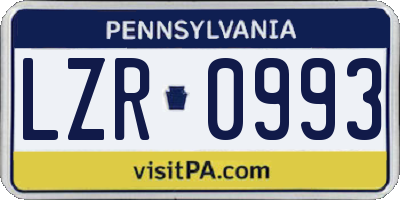PA license plate LZR0993