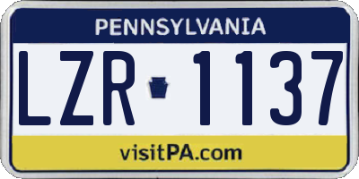 PA license plate LZR1137