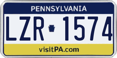 PA license plate LZR1574