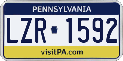 PA license plate LZR1592