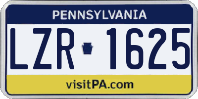 PA license plate LZR1625