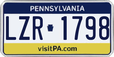 PA license plate LZR1798