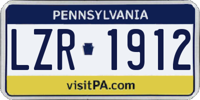 PA license plate LZR1912