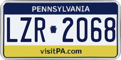 PA license plate LZR2068