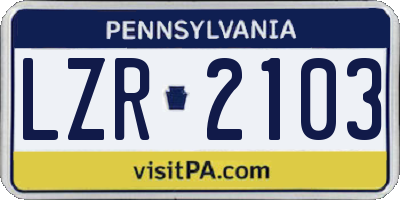PA license plate LZR2103