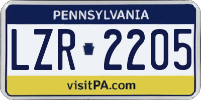 PA license plate LZR2205