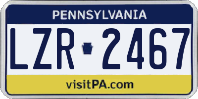 PA license plate LZR2467