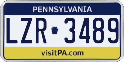 PA license plate LZR3489