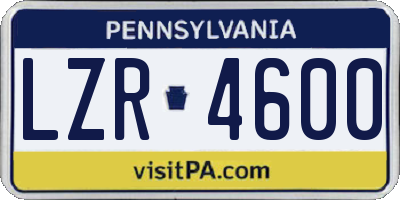PA license plate LZR4600