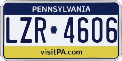 PA license plate LZR4606