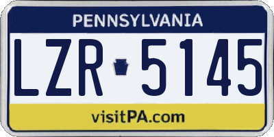 PA license plate LZR5145
