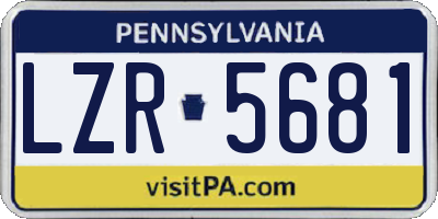 PA license plate LZR5681